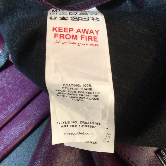 Misguided Faux Leather Trouser Pants Size US 8 Petite - Picture 6 of 8